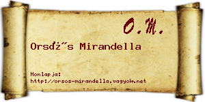 Orsós Mirandella névjegykártya