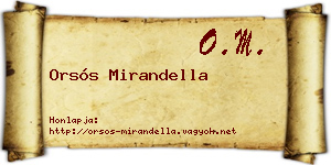 Orsós Mirandella névjegykártya