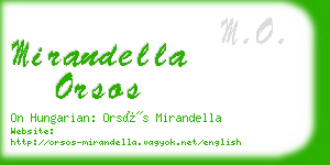 mirandella orsos business card
